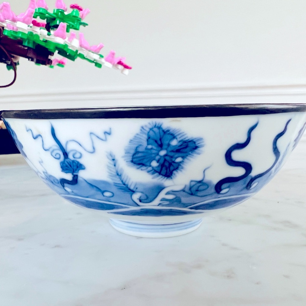 White and Blue Ceramic Bowl